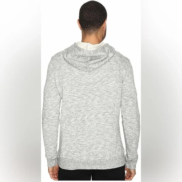 Michael Stars men's cross neck hoodie pullover in heather grey NEW